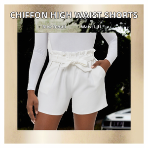 Novedad 2023: Pantalones de mujer de moda casual europea y americana, de estambre, de cintura alta elástica, transpirables, ecológicos, de secado rápido, con lazo. - Product Image 2