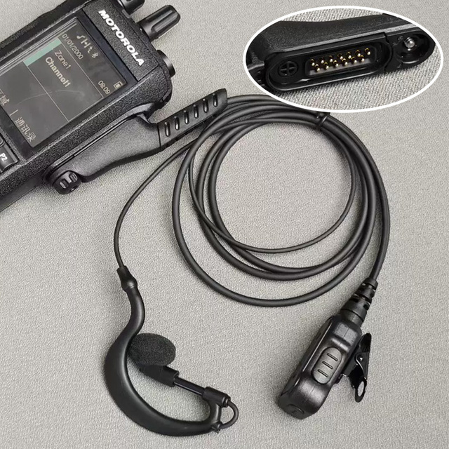 R7 13-Pin Dedicated PTT Earhook Earphone for Motorola R7A R7 Walkie Talkie Replacement Original PMLN8337 PMLN8295 Mic Earpiece