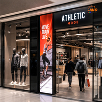 Pantalla LED Magnética MICLED para Escaparates, Panel Delgado Vertical P1.56 P1.95 para Tiendas Deportivas, Entrada de Comercios, Venta al Por Mayor