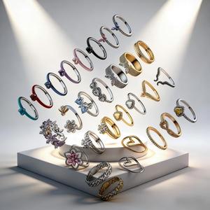 Anillo Romántico <span class=keywords><strong>de</strong></span> Plata 925 con Diseño Irregular <span class=keywords><strong>de</strong></span> Doble Corazón y <span class=keywords><strong>Rosa</strong></span>, Joyería <span class=keywords><strong>de</strong></span> Alta Gama para Bodas <span class=keywords><strong>de</strong></span> Mujer - Product Image 1