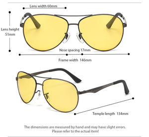 <span class=keywords><strong>Lunettes</strong></span> <span class=keywords><strong>de</strong></span> <span class=keywords><strong>Soleil</strong></span> <span class=keywords><strong>Photochromiques</strong></span> <span class=keywords><strong>Homme</strong></span> <span class=keywords><strong>de</strong></span> Haute Qualité, Verres Jaunes Protection Nuit, Monture Grande en Métal Doré Premium, Alliage Polarisé - Product Image 4