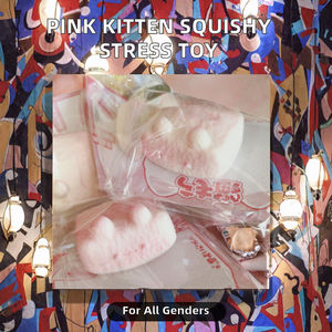 CHENXI Nuevo Juguete Blandito de Arroz Cuadrado con Forma de Gatito Rosa de 6cm, de PU Súper Suave, para Aliviar el Estrés, Regalo para Momentos de Relajación - Product Image 2