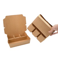 Boîte à lunch personnalisée en papier kraft biodégradable avec compartiments divisés pour la livraison de repas