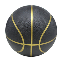 Fabrikgefertigter Basketball mit Eigenem Logo-Design, Größen 7/6/5/4/3/2/1, Gummi-Basketball in Schwarz
