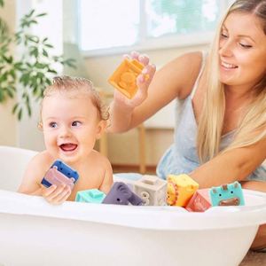 Bloques de Construcción de Plástico Suave para Bebés, Juguetes Educativos Tempranos para Apilar y Montar en el Baño, con Textura Digital para Diferentes Tipos de Modelos - Product Image 2