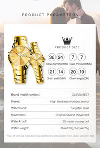 <span class=keywords><strong>Reloj</strong></span> OLEVS 8697 de acero inoxidable <span class=keywords><strong>Original</strong></span> para hombre, resistente al agua, manecillas luminosas, calendario, <span class=keywords><strong>reloj</strong></span> de pulsera de cuarzo dorado para hombre, Montre Relojes - Product Image 6