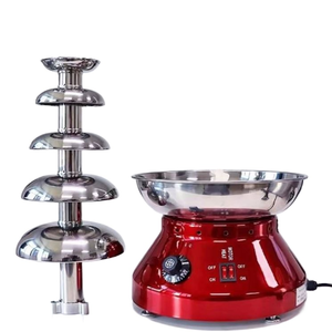 Petite Fontaine à Chocolat Commerciale à 5 Niveaux 220V/110V pour Fêtes, Machine à Cascade de Chocolat Rouge Fondant pour Table - Product Image 1