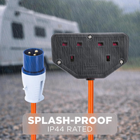 Adaptador de Cable Industrial ZNPON de 16A a 13A, Latón, 2 Salidas, 0.35M, Enchufe CEE de 3 Pines a Enchufe del Reino Unido GX03E
