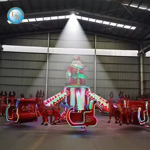 Manège de Noël le plus populaire sur le thème du Père Noël et du renne, avec traine et avion télécommandé, pour le carnaval - Product Image 6