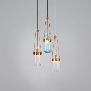 Lámpara Colgante Nórdica Posmoderna de Una Sola Cabeza, Minimalista, de Hierro Forjado, con Cristal, para Restaurantes, Bares, Cafeterías y Estudios - Product Image 1