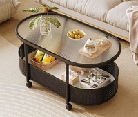 Table d'appoint mobile en verre de luxe léger, chariot de canapé moderne, table de chevet, petite table basse pour petit appartement, mobilier de maison
