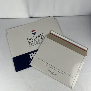Enveloppes en carton rigide autocollantes blanches avec logo imprimé en couleur, biodégradables, taille de document, sacs d'expédition - Product Image 3