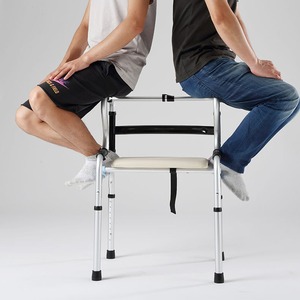 Jilejia <b>Walker</b> With Seat Adjustable Foldable Aluminum Alloy For <b>Elderly</b> Disabled Rehabilitation Aid - Product Image 2