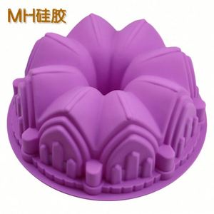 Molde de silicona ecológico con logo personalizado, de un solo orificio, con forma de corona de torre, para base de pastel sorpresa, para uso doméstico DIY hecho a mano, OEM/ODM - Product Image 3