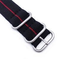 Bracelet de montre élastique de couleur noir et blanc personnalisé 20mm 22mm Bracelets de montre en nylon tissu