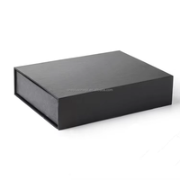 Custom Black Book Shaped Cardboard Magnetic Flip Closure Packaging Rigid Paper Gift Box