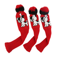 Ensemble de housses de tête de club de golf personnalisées en peluche, motif dessin animé, fermeture auto-agrippante, polyester durable, pour driver et fairway woods (1 à 5 housses)