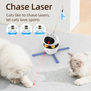 3 en 1 Jouets automatiques pour chats Jouets interactifs intelligents Teasing Pet LED Laser Intérieur Électronique Pet Cat Teaser Stick Cat Products - Product Image 2