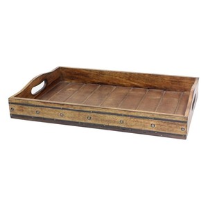 Plateau de service en bois d'acacia écologique de style vintage moderne avec un design luxueux pour la maison, l'hôtel et la cuisine - Product Image 1