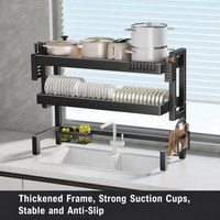 Égouttoir à vaisselle en métal pour comptoir de cuisine, rangement multifonctionnel double couche pour assiettes, bols, baguettes et couteaux
