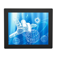Performance stable Écran tactile capacitif plat tout-en-un industriel de 12.1 pouces Moniteur tactile 3mm mince Panneau avant intégré pur