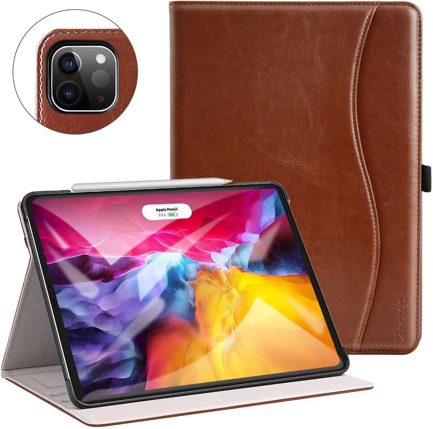 Folio Stand Pu Leather Tablet Cover Case Met Draagriem En Document Zak Voor Ipad Pro 11 Inch 2021