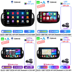 Autoradio Android 12 4G+5G WiFi 2DIN portable LEHX 8 cœurs, Android Auto CarPlay GPS, écran QLED/OLED DSP, 1 an pour <span class=keywords><strong>Fiat</strong></span> <span class=keywords><strong>500</strong></span> - Product Image 4