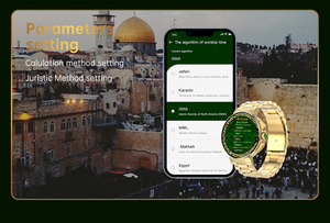 Reloj inteligente QL02 de 1,46 "BT, brújula de llamada, contador de oración, recordatorio, ubicación automática, buscador QIBLA, compatible con reloj inteligente árabe persa - Product Image 5