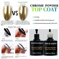 Poudre chromée noire miroir à forte adhérence, finition super brillante, base et couche de finition