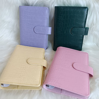 Nouvel arrivage de classeur de luxe à feuilles mobiles en cuir de crocodile durable à 6 anneaux pour le budget classeurs Journal A6 classeur organisateur