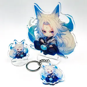 WenZhou Manufacture Acrylic Charms Hot Sale Factory Fashion Design Promotional Keychain Cheap Printed Epoxy Key Chains