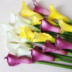 Fiori Artificiali Calla Lily in PU Bianchi e Viola di Alta Qualità, Fatti a Mano, per Decorazioni Matrimoniali, Casa, Soggiorno e Feste - Product Image 5