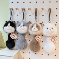 Porte-clés en peluche en forme de chat de dessin animé de haute qualité, vente en gros, sans MOQ, coussin en peluche personnalisé, jouets en peluche promotionnels en forme de beignet