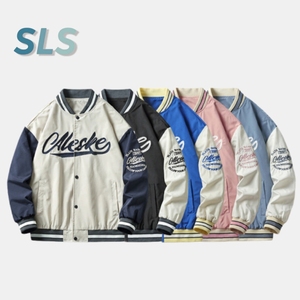 2025 Người Đàn Ông Của Trọng Lượng Nhẹ Tùy Chỉnh Đường Phố Quá Khổ Máy Bay Ném Bom Varsity Áo Khoác Áo Khoác Mỏng Satin Bóng Chày Áo Khoác Với Đứng Cổ Áo - Product Image 1