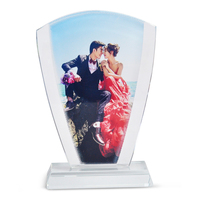 Sublimation personnalisé blanc enduit Photo cristal plaque de verre pour les cadeaux de mariage