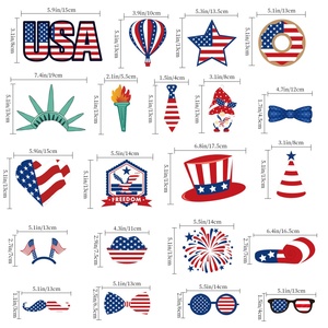 Accessoires photo pour la fête de la Fête nationale américaine, du Jour de l'Indépendance et du Jour du Souvenir : Chapeaux personnalisables multi-formes avec motif étoilé USA - Product Image 2