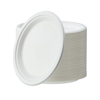 Assiette à pizza jetable en papier de pulpe de bambou biodégradable et compostable, grande taille 12 pouces, ronde, pour fêtes et restaurants, avec couvercle