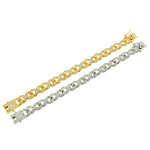 Three-dimensional 8-button Cuban Chain <b>Bracelet</b>, Hip-hop Street Nightclub Wear <b>Bracelet</b> Accessories Tanjing - Product Image 5