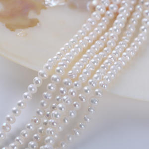 Wholesale Natural Freshwater Short Strips 18cm3-4mm Two Sided Glossy White DIY Jewelry Accessories <b>Loose</b> <b>Pearls</b> - Product Image 1