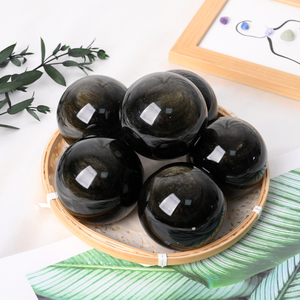 Hot Sale Natural Gemstone <b>Crystal</b> Healing Stone Golden Obsidian <b>Crystal</b> Sphere <b>Ball</b> for Decor - Product Image 4