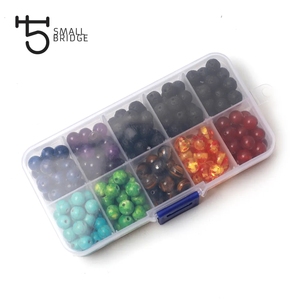 Kit de Cuentas de Piedra de <span class=keywords><strong>Lava</strong></span> Natural de 8mm, 7 Chakras, para Fabricación de Joyería, Accesorios <span class=keywords><strong>DIY</strong></span>, Cuentas Coloridas al por Mayor, 200 Piezas/Juego - Product Image 4