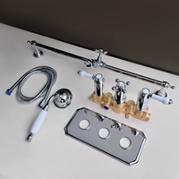 Robinet mural tout en laiton de style britannique avec garantie de 5 ans, certifié WRAS UPC TMV2 CE, mitigeur thermostatique encastré pour douche et bain