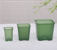 Nouveauté : pots de pépinière carrés en plastique transparent, petits et durables, de 3,85 pouces, pour plantes succulentes, cactus, fleurs, semis, écologiques