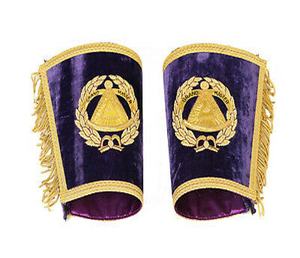 Masonic Freemason Regalia Set High Quality Master Mason <b>Apron</b> Collar & Cuffs Pair Gold Embroidered Masonic Regalia <b>Apron</b> Set - Product Image 4
