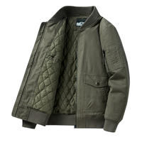 Veste personnalisée vintage d'automne-hiver pour hommes, pardessus coupe-vent 100% coton, col montant, fermeture éclair, veste mince multi-poches