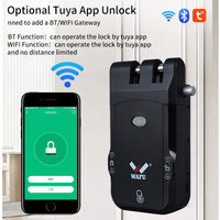YAGU WF-026 double systèmes double moteurs Serrure de porte invisible intelligente Serrure de porte d'entrée sans clé Serrure de porte électronique à télécommande