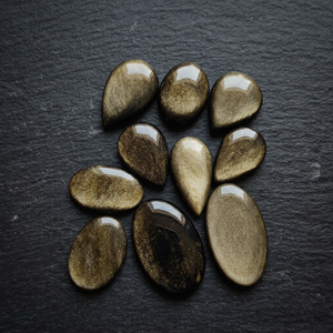 Natural Silver Sheen Obsidian Gemstones Wholesale Silver Obsidian Cabochon Loose Gemstone Lot for Jewelry Making - Product Image 6