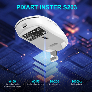 Nuevo Ratón Inalámbrico HXSJ T30 de 3 Modos, Ratón Óptico Ligero Recargable de 500 mAh <span class=keywords><strong>para</strong></span> Juegos, <span class=keywords><strong>para</strong></span> Computadora Portátil, Mac, <span class=keywords><strong>PC</strong></span> - Product Image 6