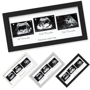 Mulheres grávidas Madeira Bebê Trio Sonograma Ultrassom Imagem Foto Memória Quadro Novos Pais Gravidez Mãe Presente Berçário Decoração