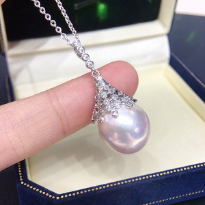 <span class=keywords><strong>Collana</strong></span> con Pendente di <span class=keywords><strong>Perle</strong></span> Barocche Naturali d'Acqua Dolce, Best Seller, con Accento in Zircone, Elegante Gioiello da Indossare Ogni Giorno per Donne - Product Image 2